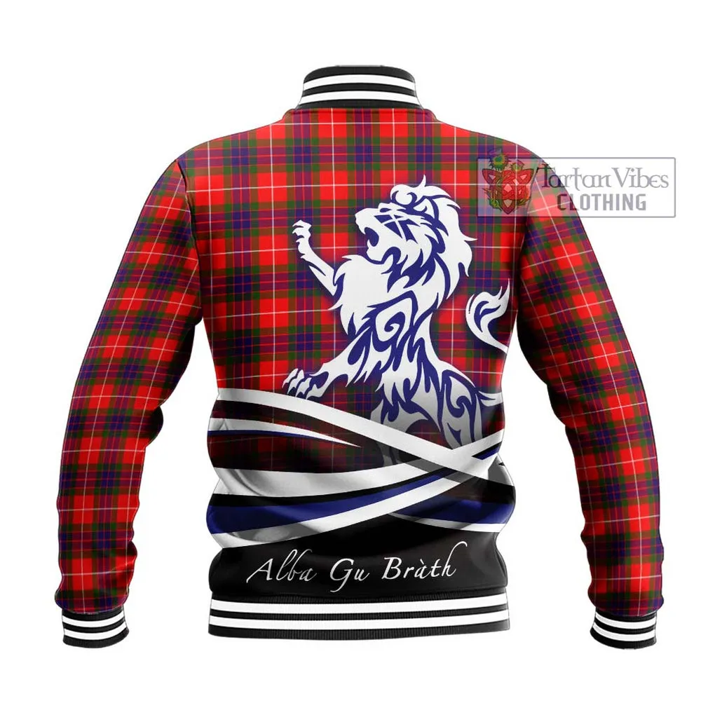 Abernethy Tartan Baseball Jacket with Alba Gu Brath Regal Lion Emblem