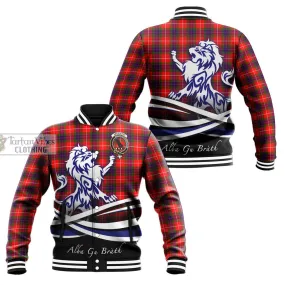 Abernethy Tartan Baseball Jacket with Alba Gu Brath Regal Lion Emblem