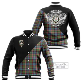 Aikenhead Tartan Baseball Jacket with Family Crest and Military Logo Style