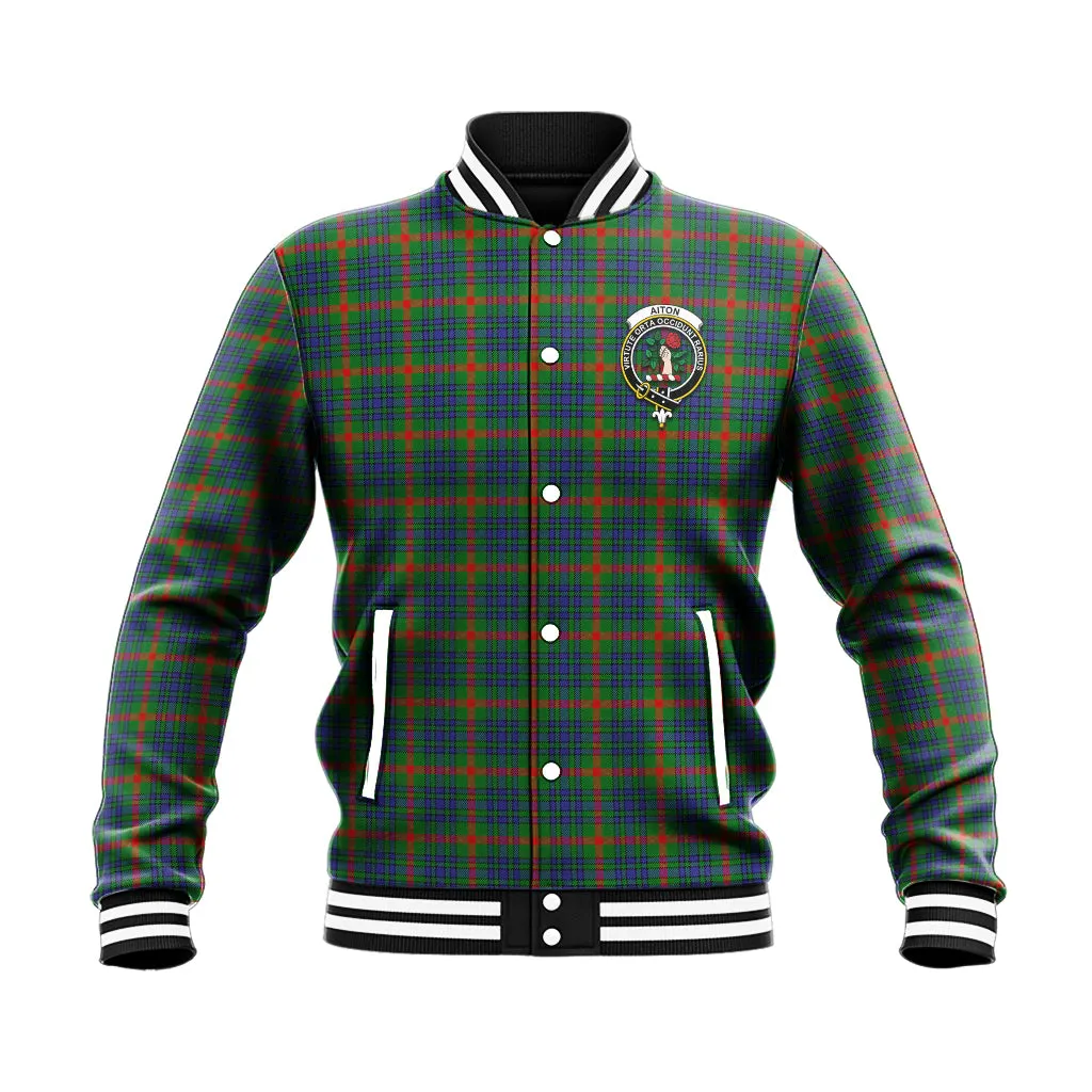 Aiton Tartan Baseball Jacket with Family Crest
