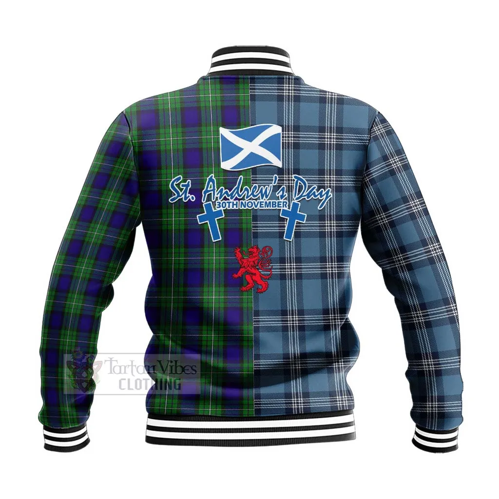 Alexander Tartan Baseball Jacket Happy St. Andrew's Day Half Tartan Style