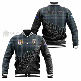 Allardice Crest Tartan Baseball Jacket with New Zealand Silver Fern Half Style