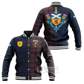 Allison Red Tartan Baseball Jacket Alba with Scottish Lion Royal Arm Half Style