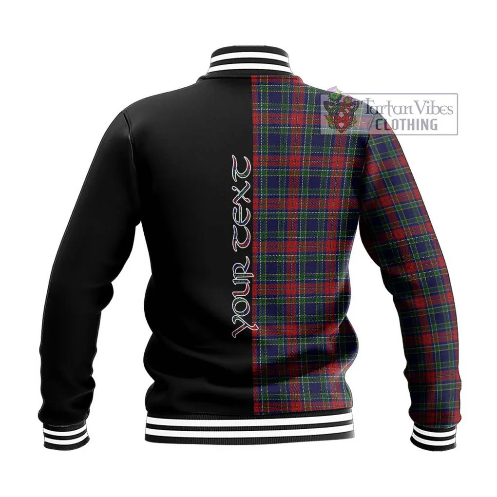 Allison Red Tartan Baseball Jacket with Family Crest and Half Of Me Style