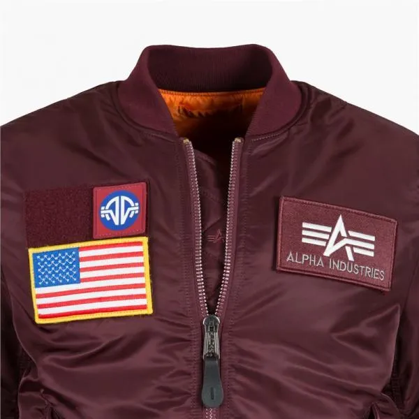 ALPHA INDUSTRIES - Men - MA-1 Flex Slim Jacket - Maroon