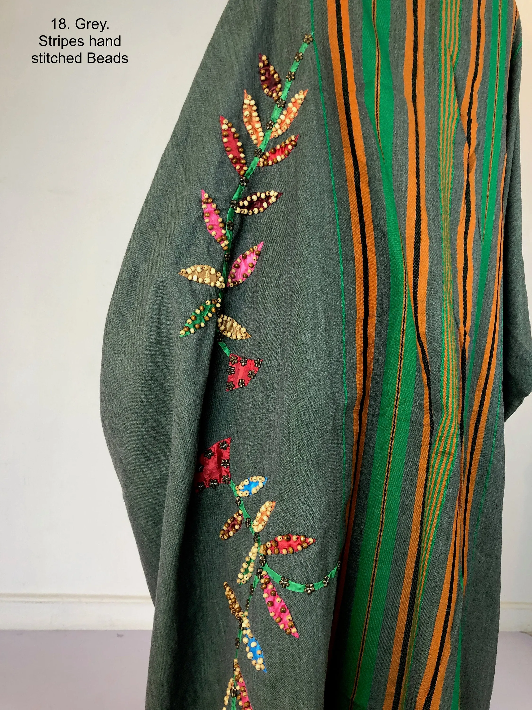 Bohemian Grey Hand loomed Wool Kimono, Oriental Kimono, Hand loomed Kimono, Kimonos, Plus size Kimono, Tribal Kimono, Bohemian Kimono
