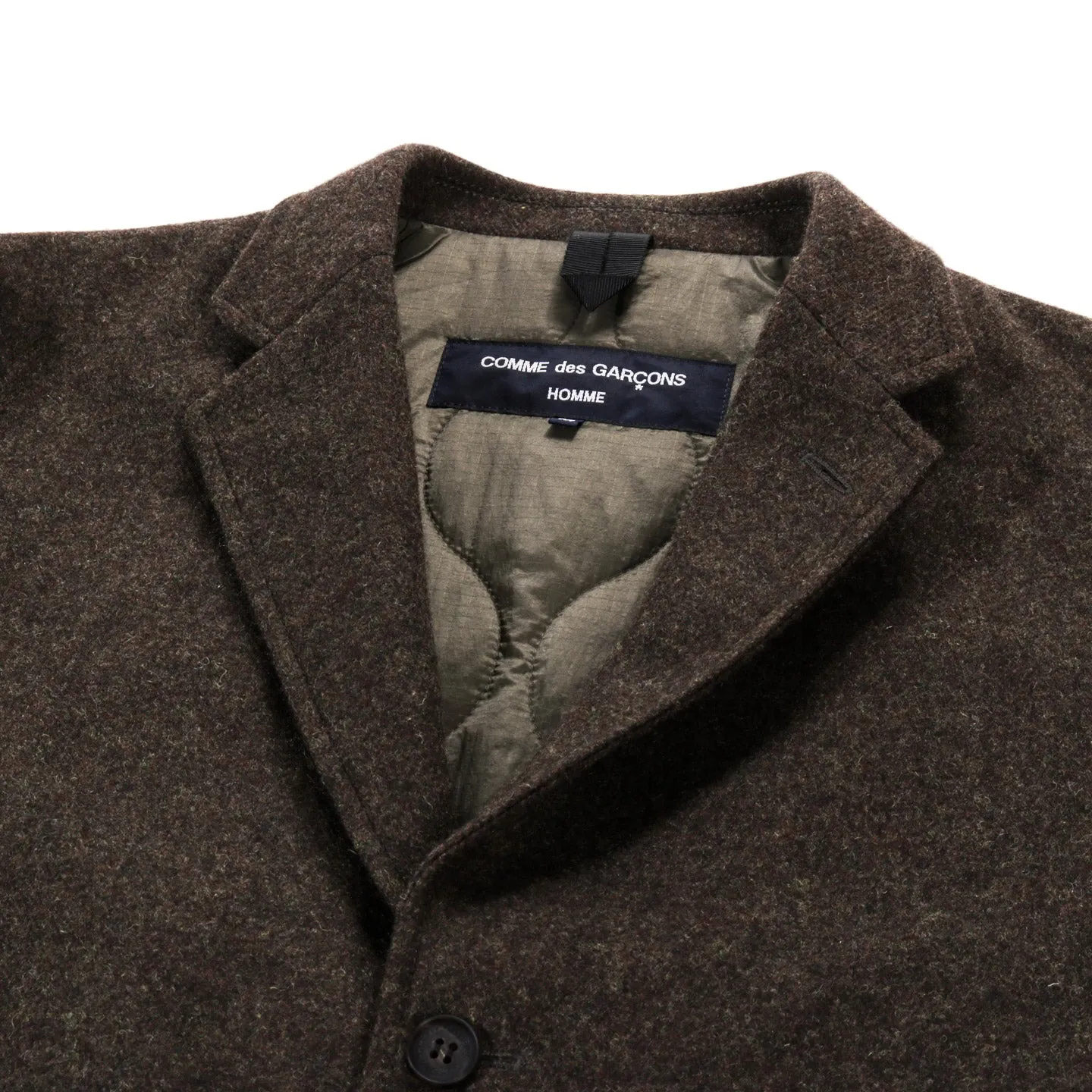 Khaki Insulated Wool Jacket by Comme des Garcons Homme J018