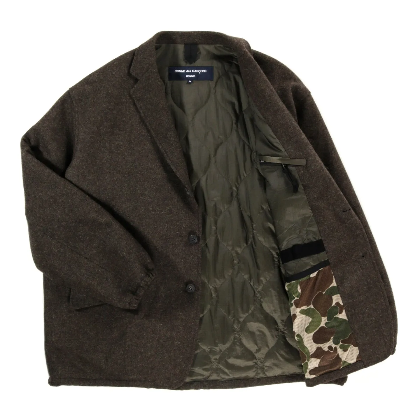 Khaki Insulated Wool Jacket by Comme des Garcons Homme J018