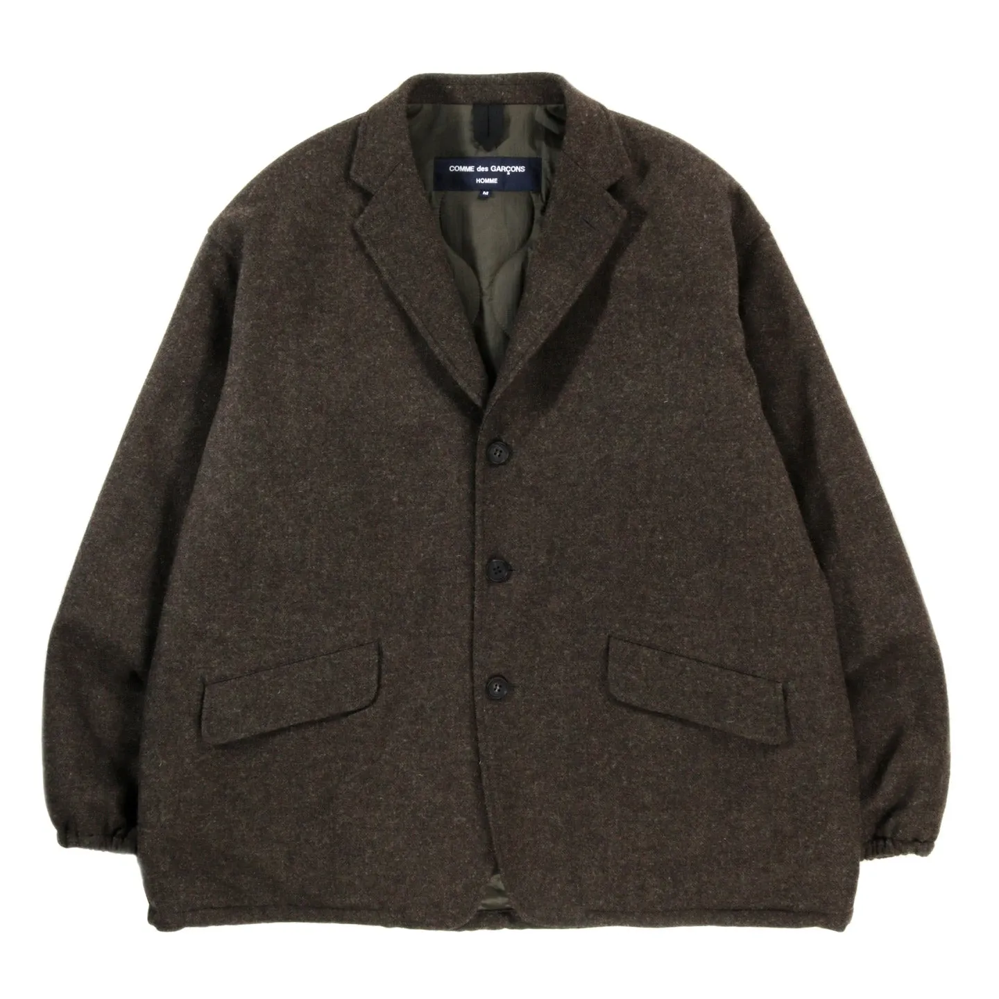 Khaki Insulated Wool Jacket by Comme des Garcons Homme J018