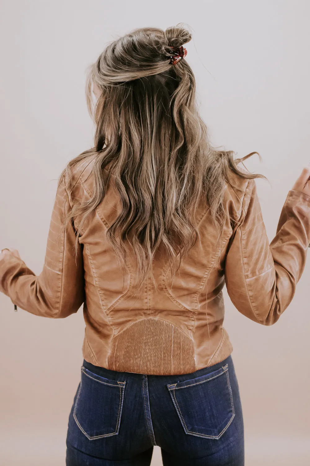 Dyed Double Zipper Leather Jacket