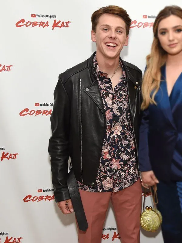 Jacob Bertrand Tv Series Cobra Kai Premiere Event Leather Jacket