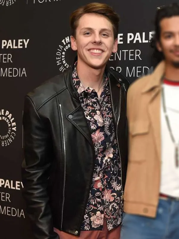 Jacob Bertrand Tv Series Cobra Kai Premiere Event Leather Jacket