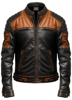 Men Tan Brown Leather Jacket - Jackets for Men