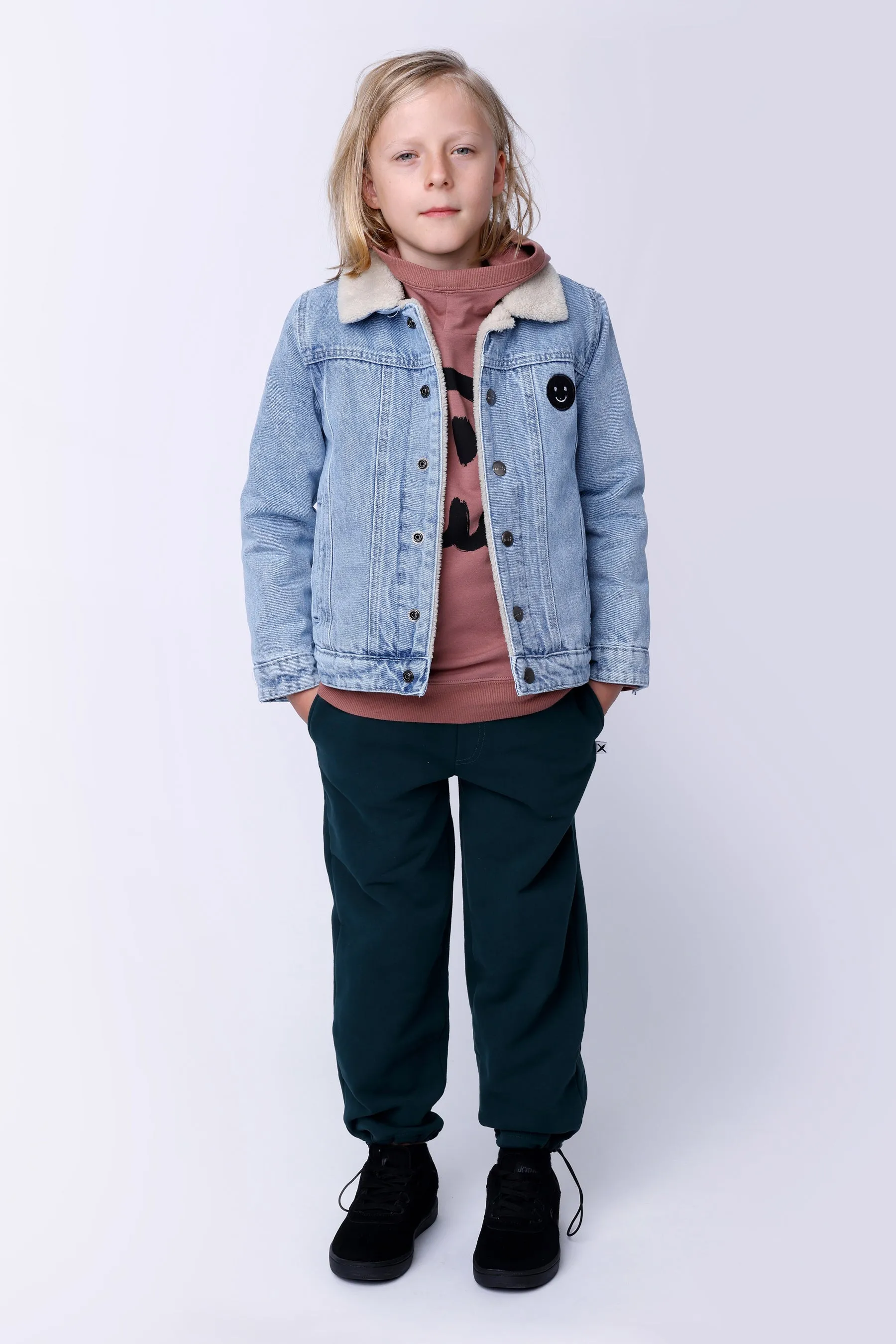 Minti | Happy Face Denim Bomber