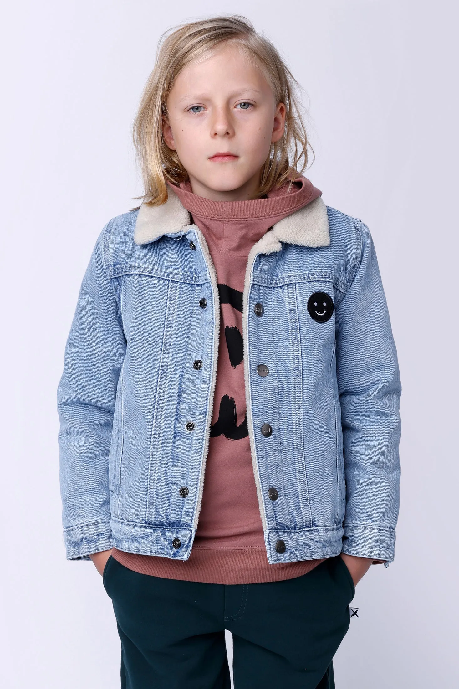 Minti | Happy Face Denim Bomber