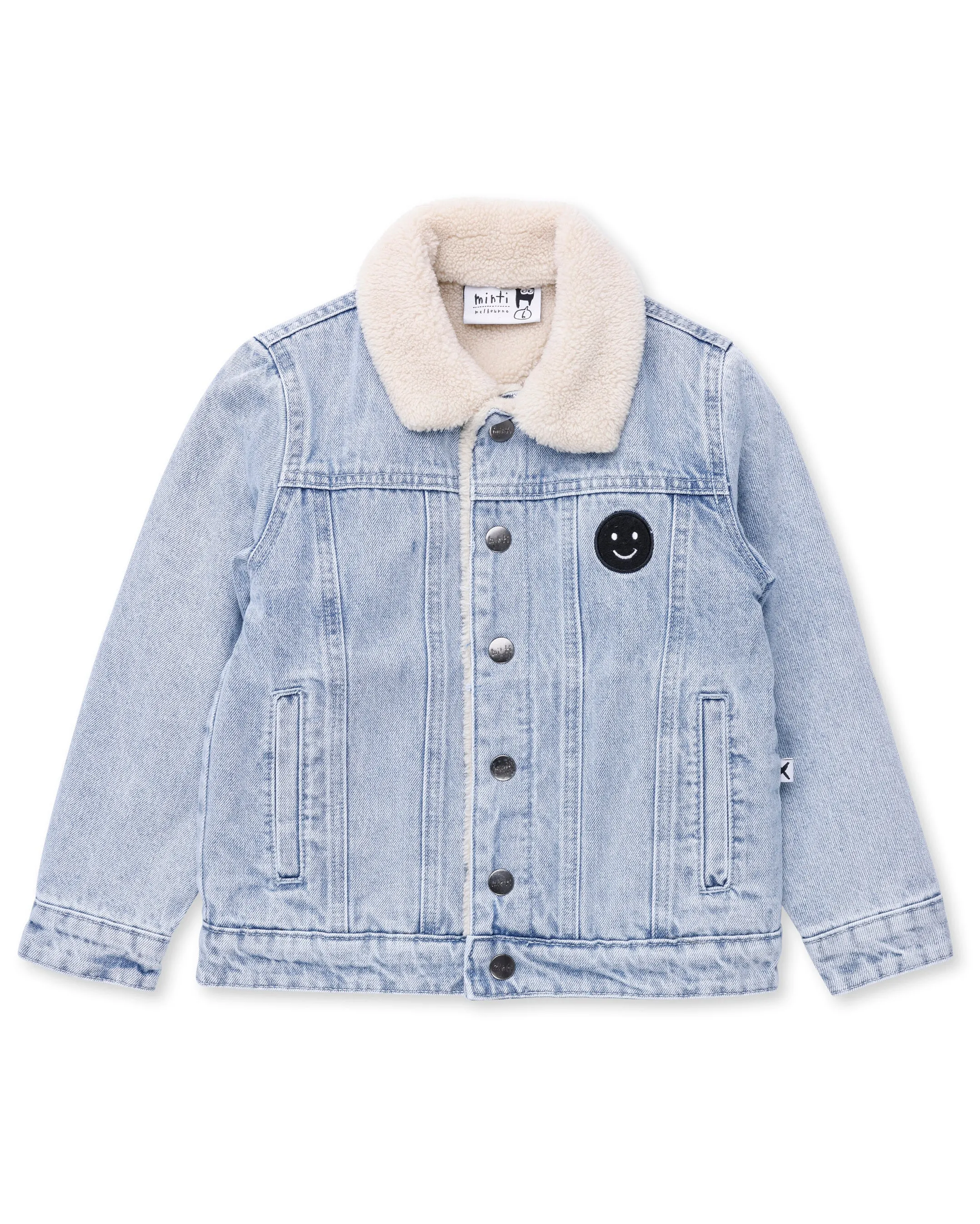 Minti | Happy Face Denim Bomber