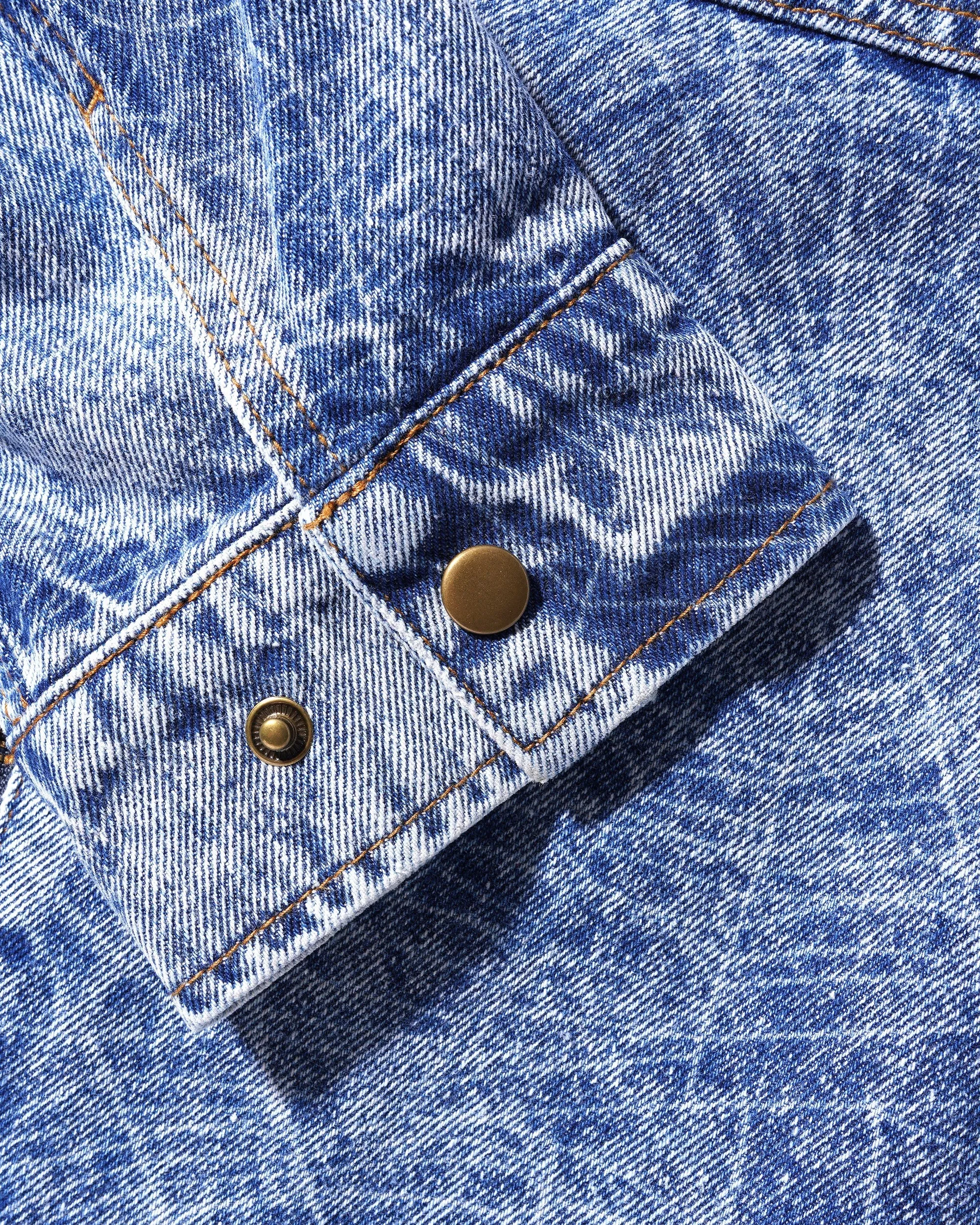 Overdye Web Denim Jacket, Acid Wash Indigo