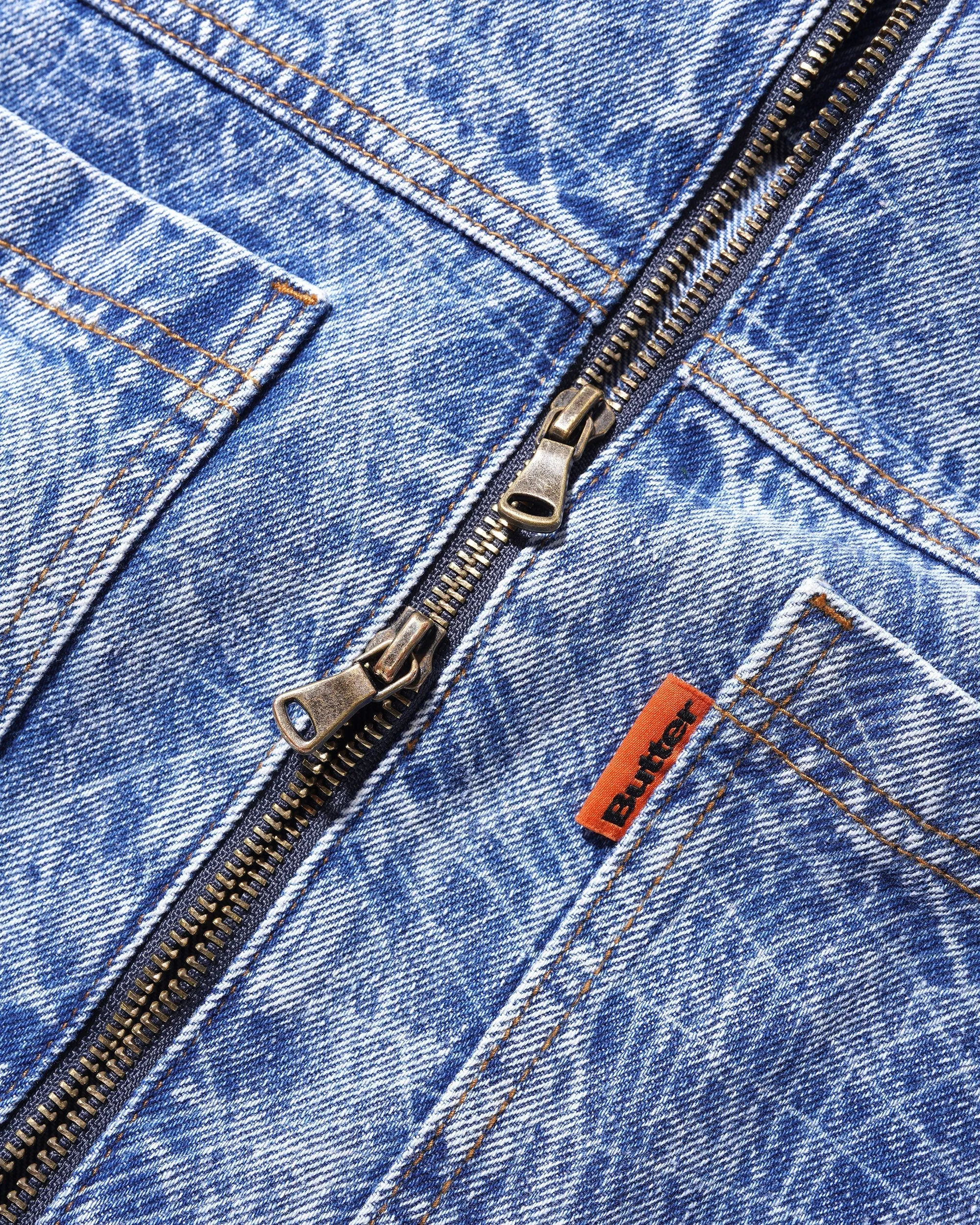 Overdye Web Denim Jacket, Acid Wash Indigo