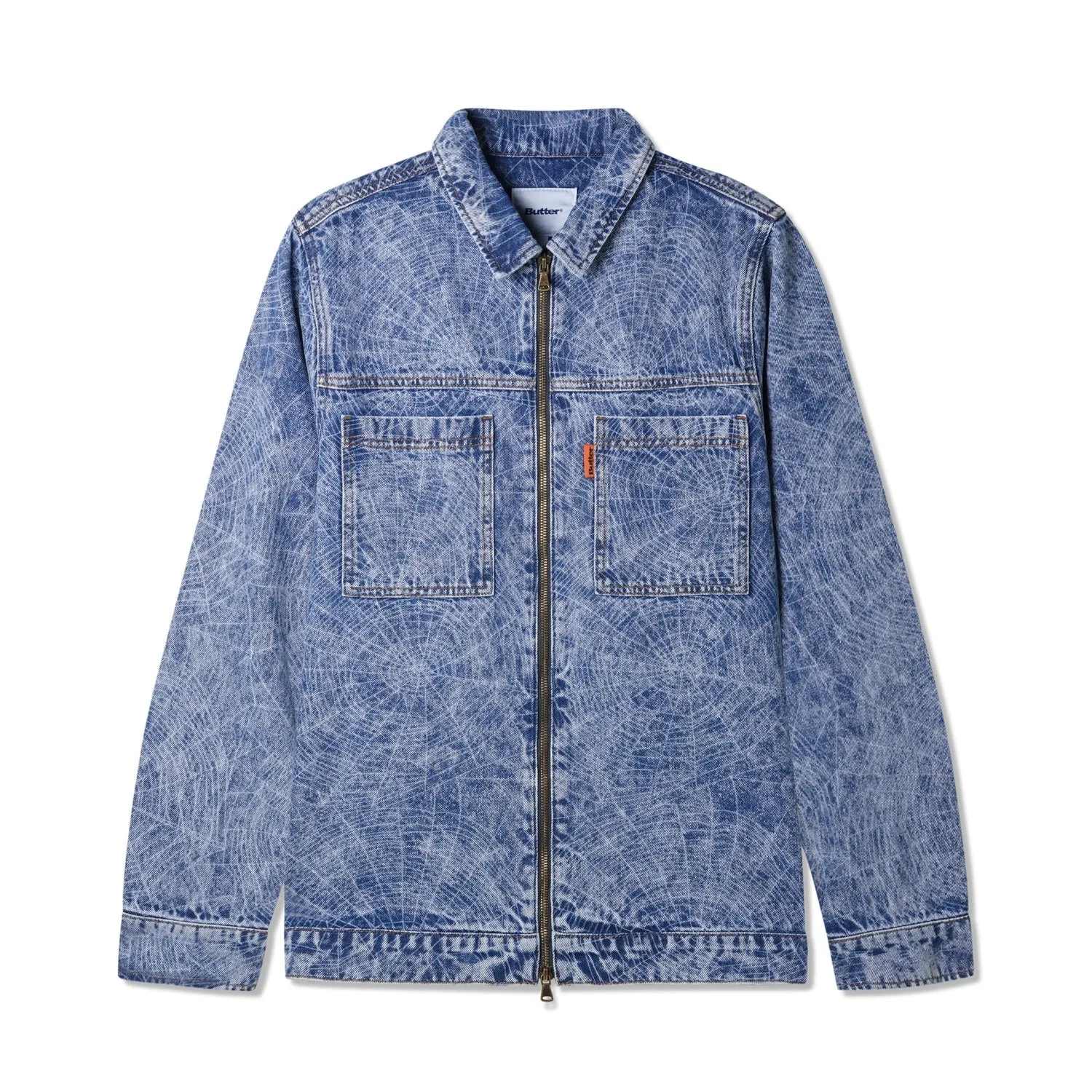 Overdye Web Denim Jacket, Acid Wash Indigo