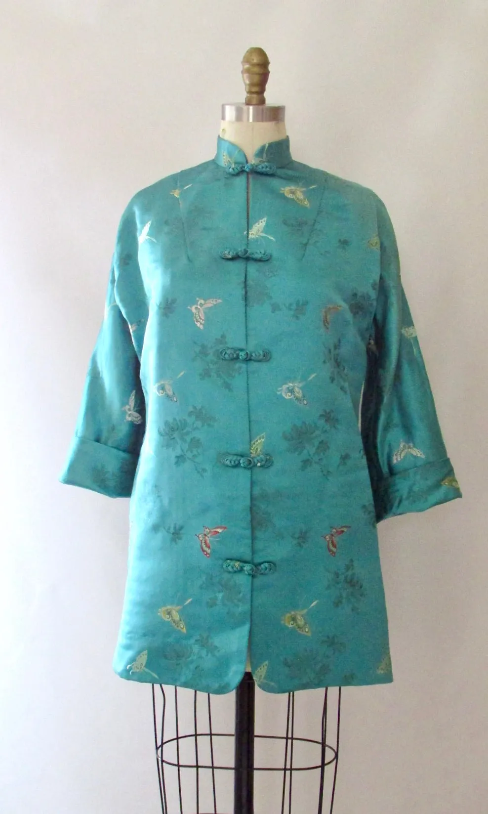 SHANGHAI 50s Silk Brocade Chinese Jacket, Size Small