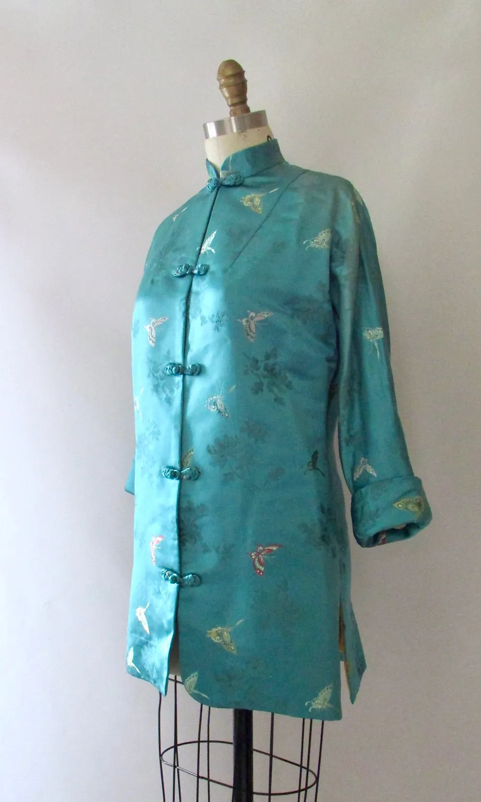 SHANGHAI 50s Silk Brocade Chinese Jacket, Size Small