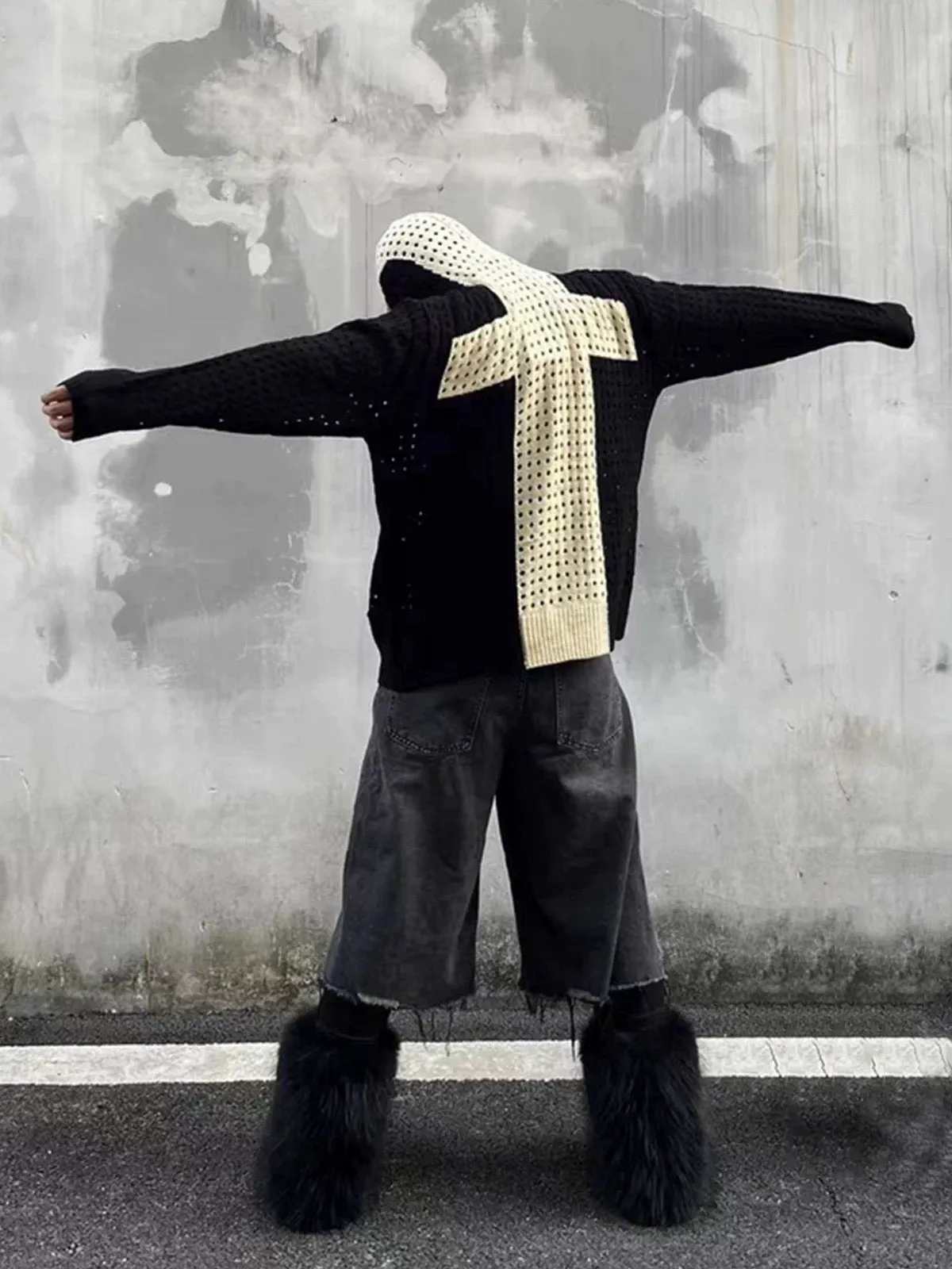 Thesupermade Cross Jacquard Full Zipper Hooded Jacket