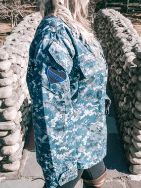 Vintage Thin Blue Navy Camo