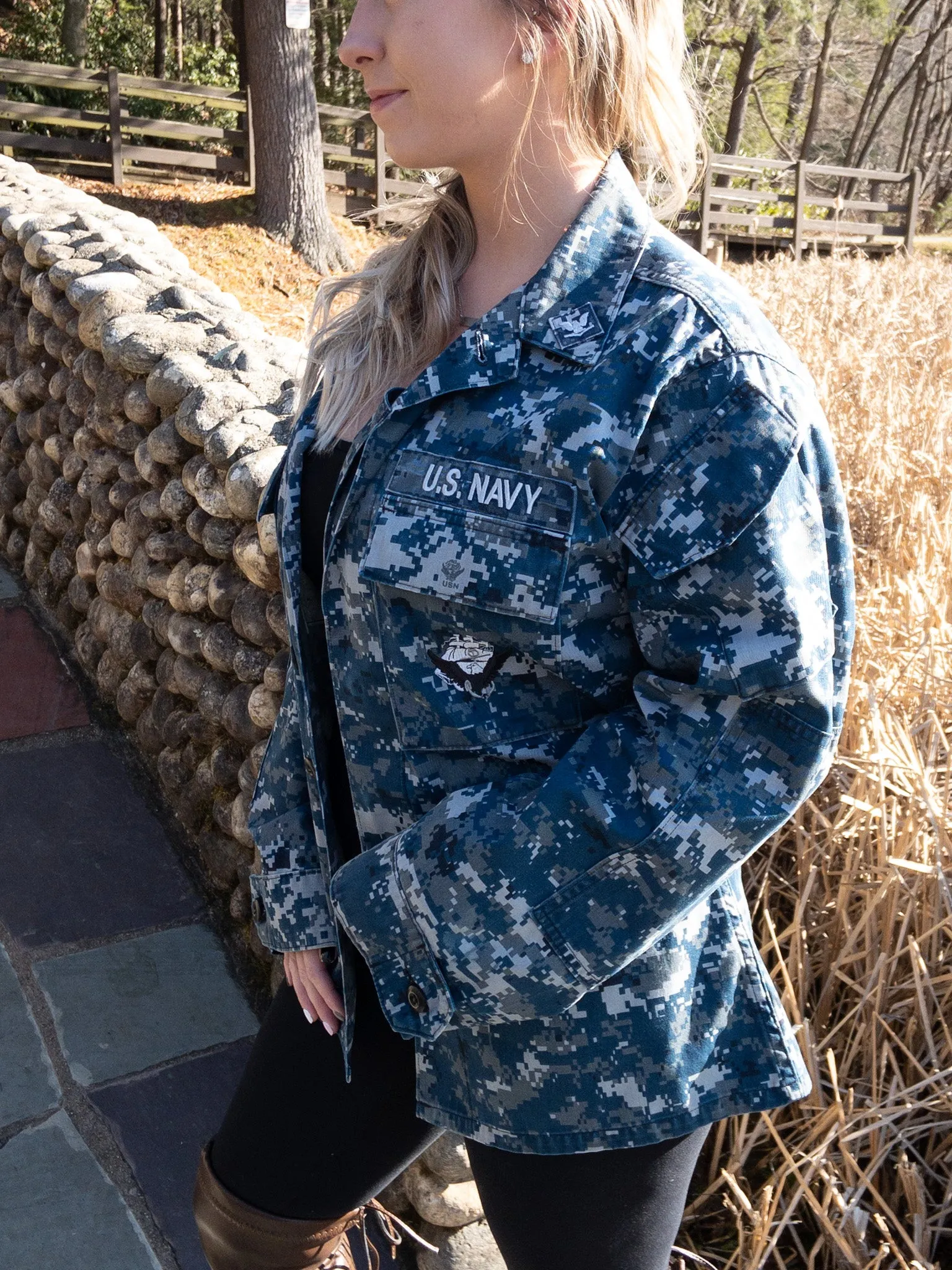 Vintage Thin Blue Navy Camo