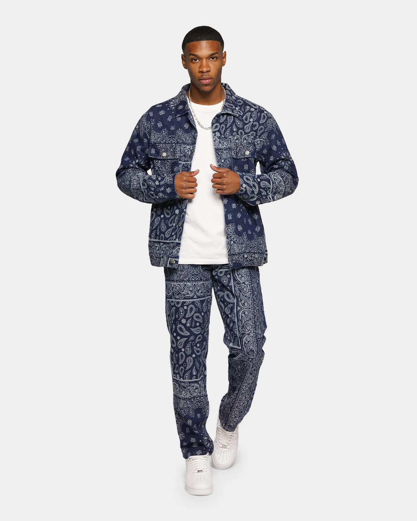 XXIII Cashel Paisley Denim Jacket Blue